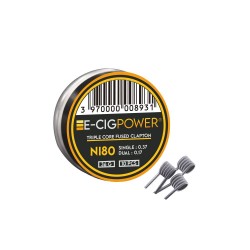 Wire - E-Cig Power - Ni80 Triple Core Fused Clapton- (Pack of 10)